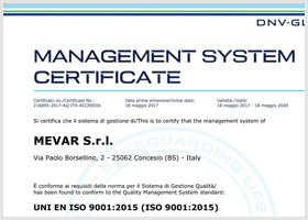 UNI EN ISO 9001:2015 certification